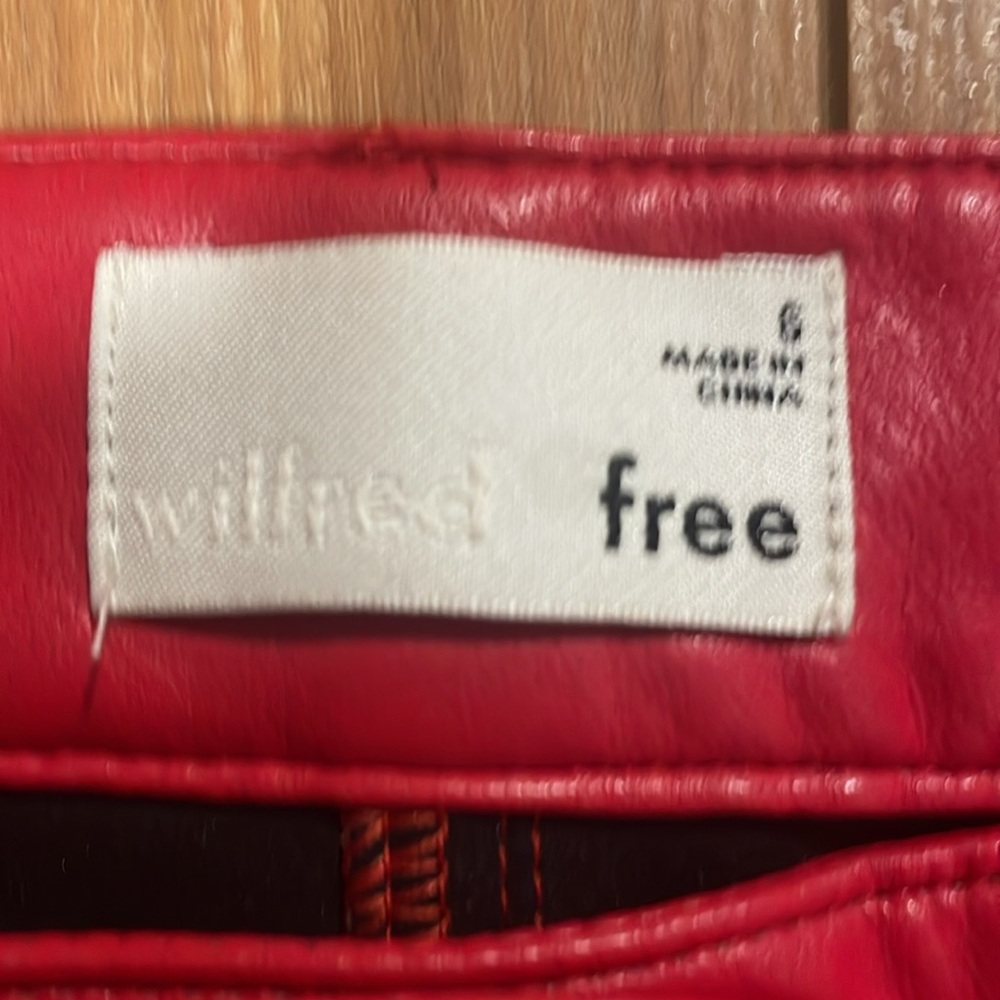 WILFRED VEGAN LEATHER SLIM STRAIGHT PANTS - Picture 2 of 2